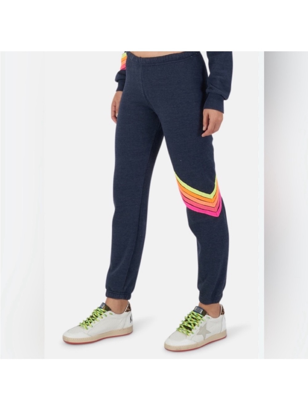 Aviator Nation Jogger Pants with Neon Chevron. Size small. Great condition!